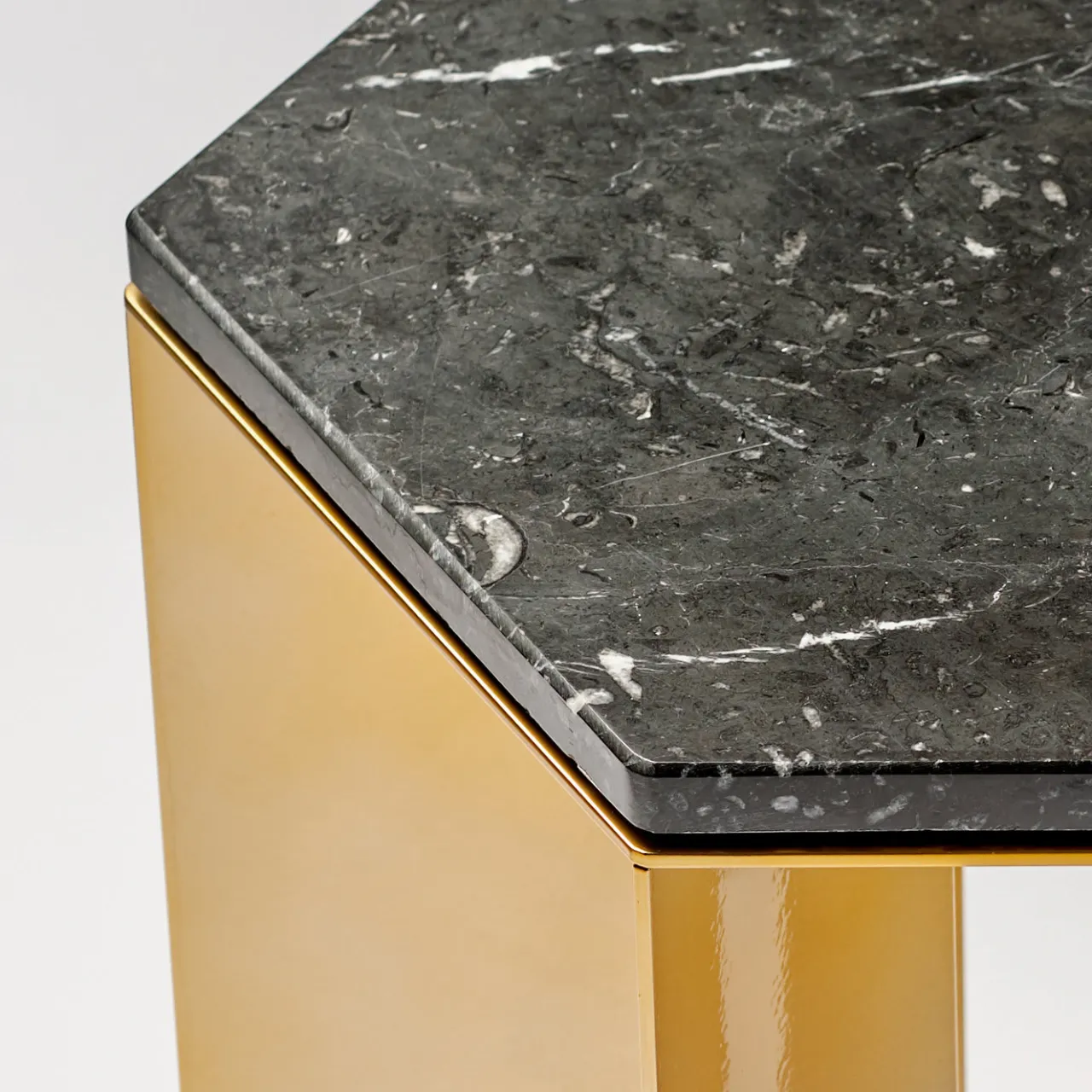 V.L. Lavorazioni In Ferro Side Tables<Alato Black and Gold Side Table by Antonio Saporito