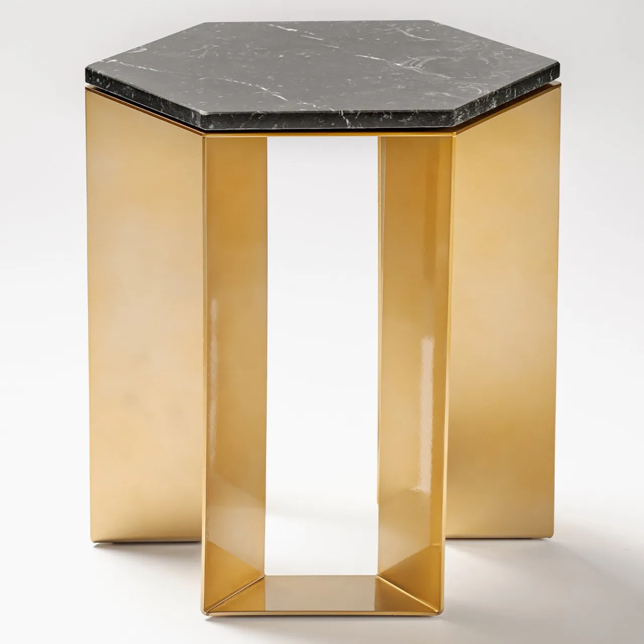 V.L. Lavorazioni In Ferro Side Tables<Alato Black and Gold Side Table by Antonio Saporito