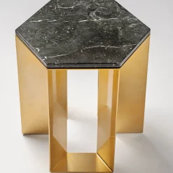 V.L. Lavorazioni In Ferro Side Tables<Alato Black and Gold Side Table by Antonio Saporito
