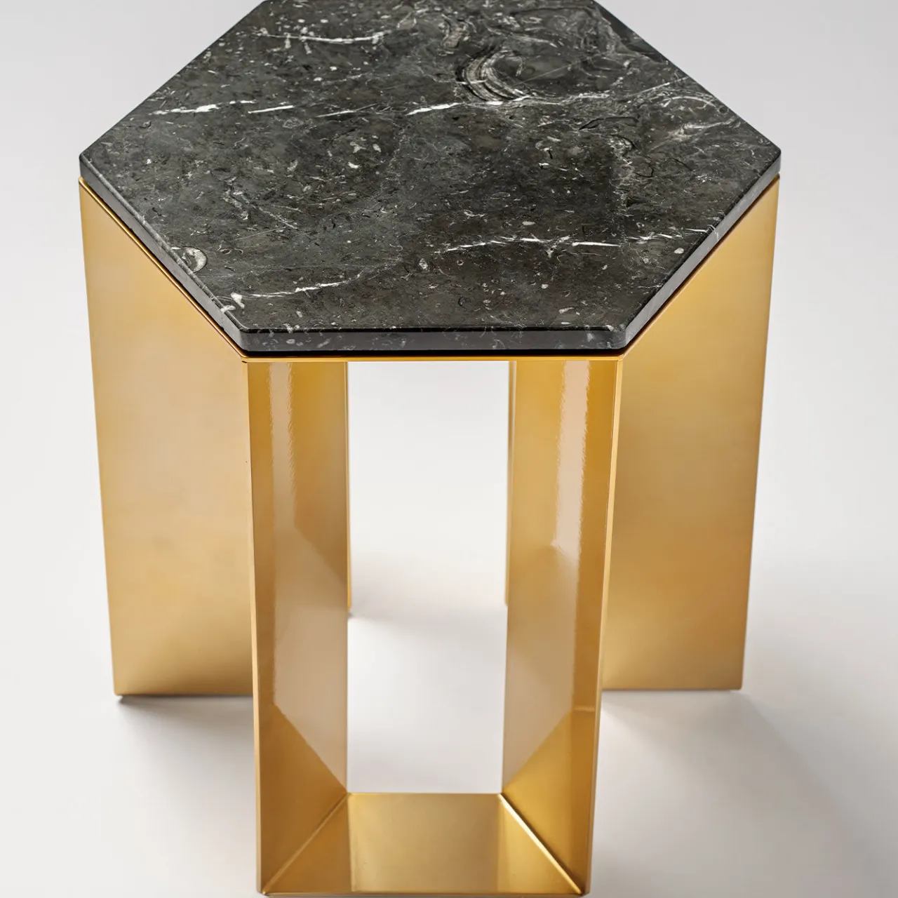 V.L. Lavorazioni In Ferro Side Tables<Alato Black and Gold Side Table by Antonio Saporito
