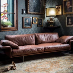 Black Tie Sofas<Alato Brown Leather Sofa