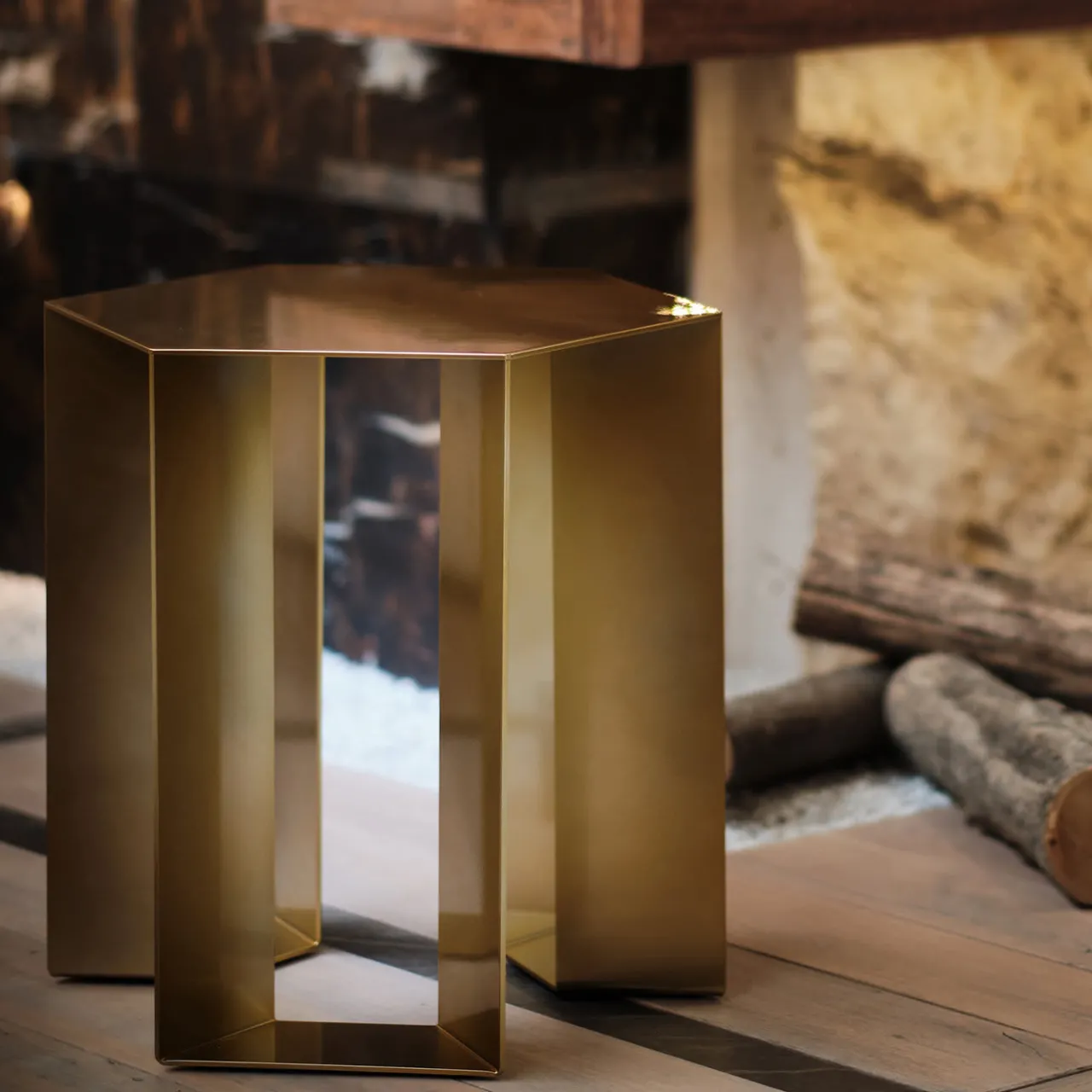V.L. Lavorazioni In Ferro Side Tables<Alato Golden Side Table by Antonio Saporito