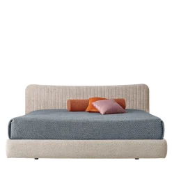 Modesign Beds<Alba Bouclé Oyster Bed with Havana Walnut Accents
