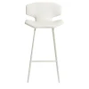 Visionnaire Bar Stools<Albatros White Leather And Steel Bar Stool