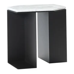 V.L. Lavorazioni In Ferro Side Tables<Alcubo Hexagonal Metal & Carrara Side Table by Antonio Saporito