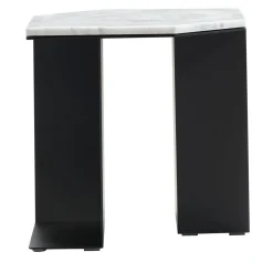 V.L. Lavorazioni In Ferro Side Tables<Alcubo Hexagonal Metal & Carrara Side Table by Antonio Saporito