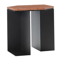 V.L. Lavorazioni In Ferro Side Tables<Alcubo Hexagonal Metal & Rosso Verona Side Table by A. Saporito