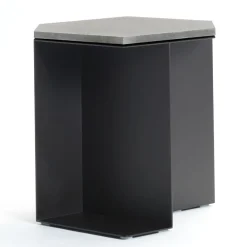 V.L. Lavorazioni In Ferro Side Tables<Alcubo Hexagonal Metal & Stone Side Table by Antonio Saporito
