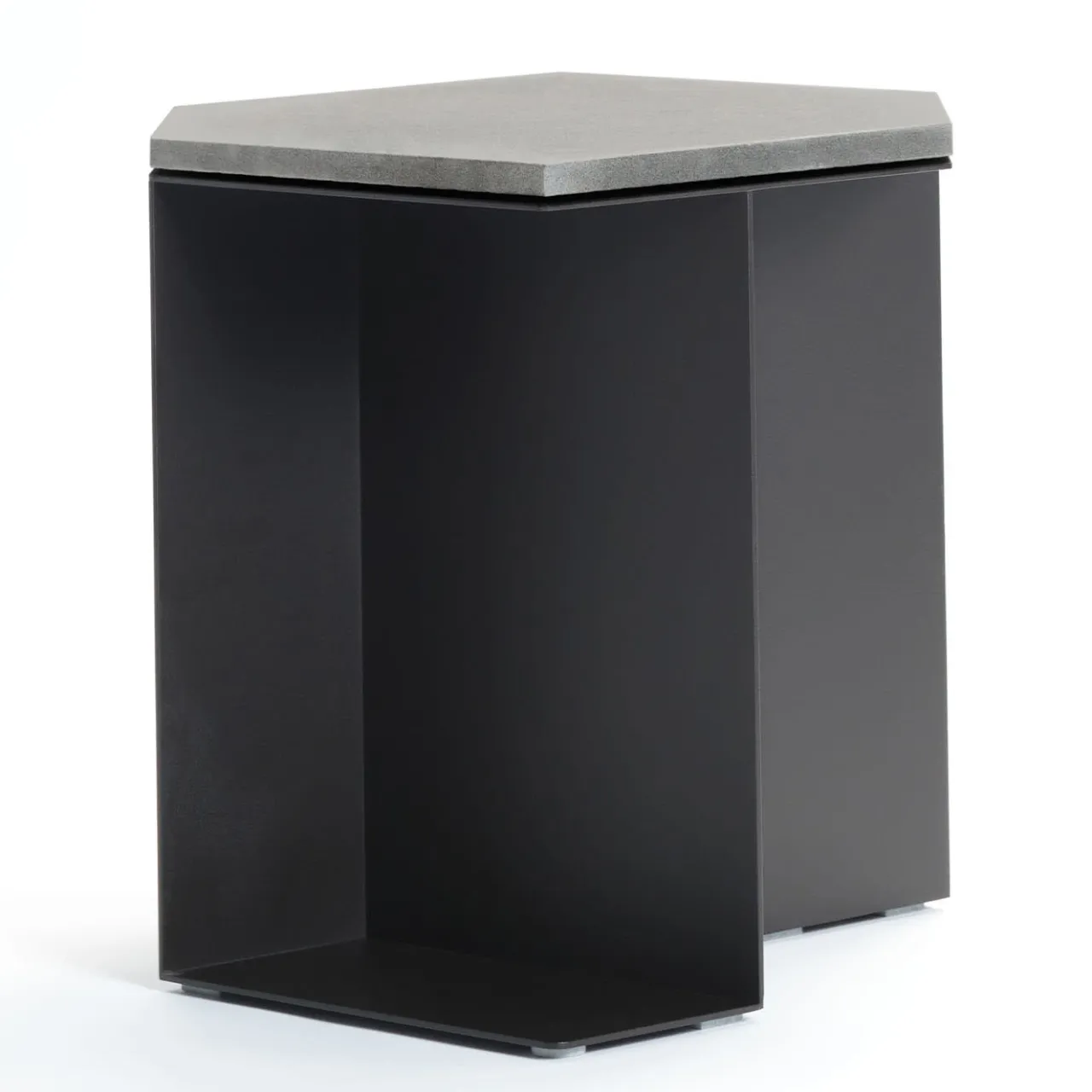 V.L. Lavorazioni In Ferro Side Tables<Alcubo Hexagonal Metal & Stone Side Table by Antonio Saporito