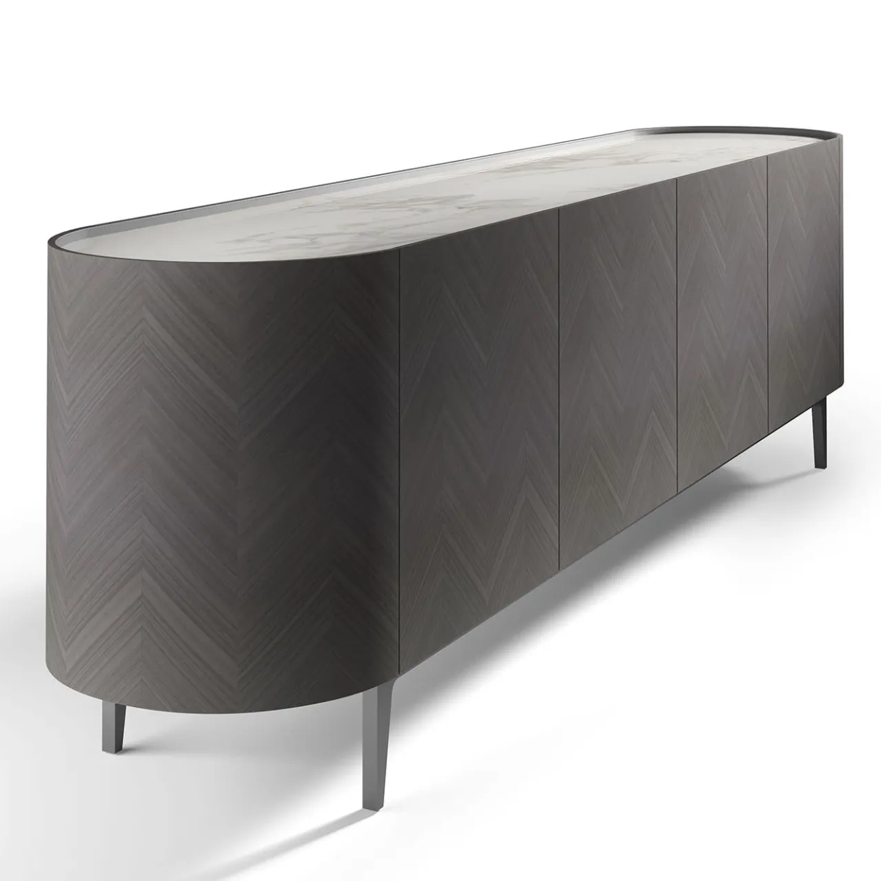 Carpanelli Sideboards Buffets<Alfea Inlaid Gray Sidebord