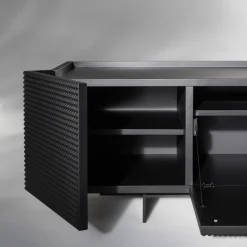 Albedo Sideboards Buffets<Alfieri Black Lacquered Wood TV Sideboard
