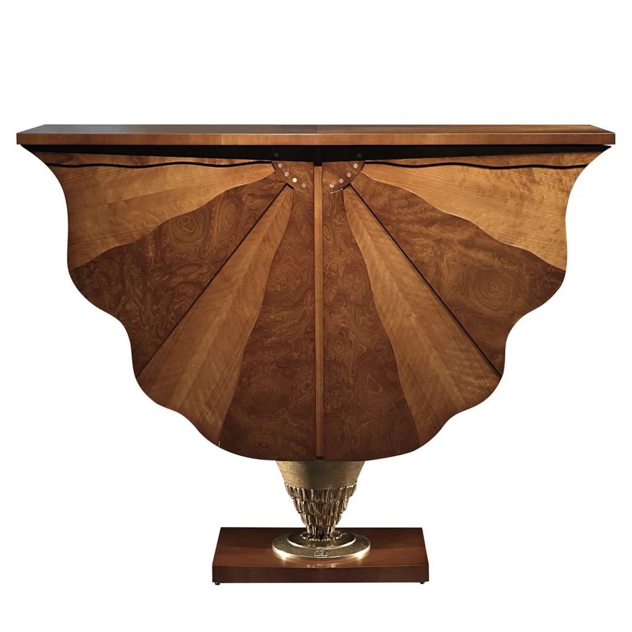 Carpanelli Consoles<Ali di Farfalla Console in Briarwood and Walnut