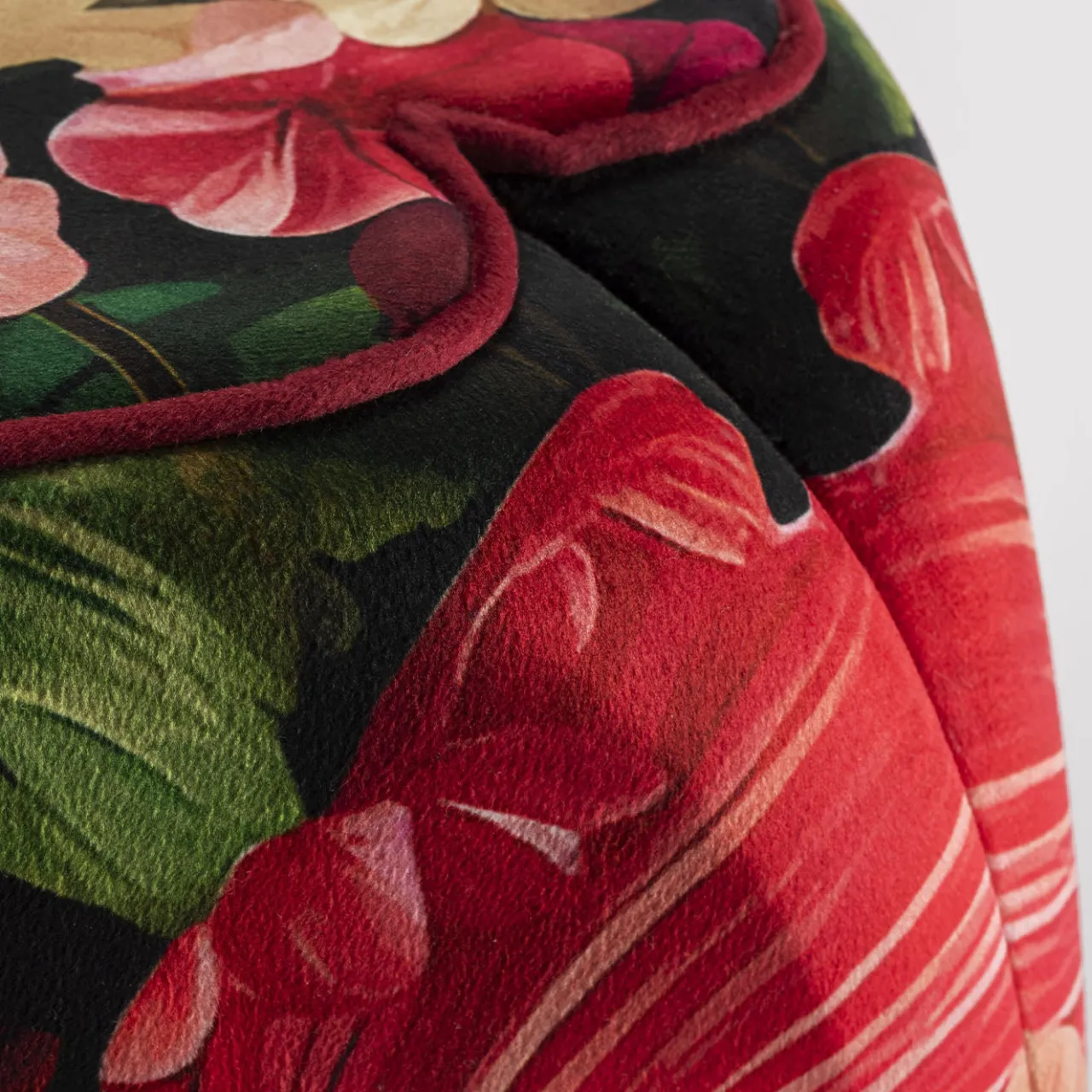 Secondome Edizioni Stools<Alice Floral Velvet Stool by Clementine Chambon