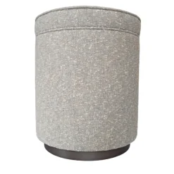 Cafedesart Ottomans & Poufs<Alice Round Gray Pouf