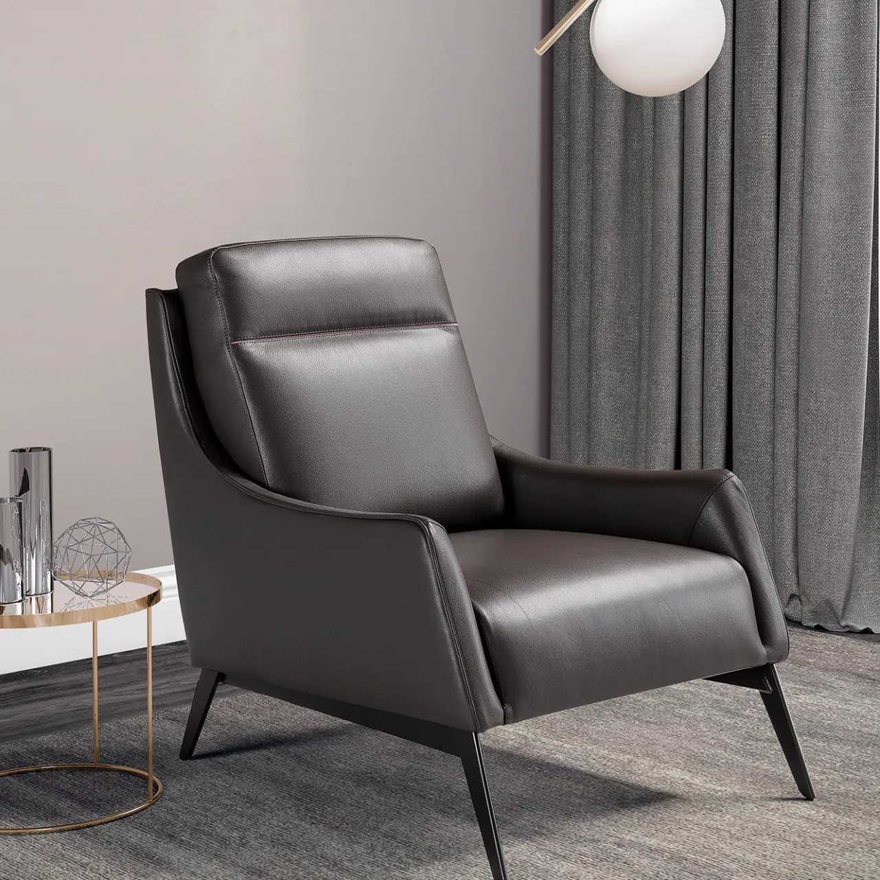 Franco Ferri Armchairs<Alicudi Mocha Leather Armchair