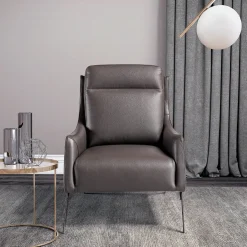 Franco Ferri Armchairs<Alicudi Mocha Leather Armchair