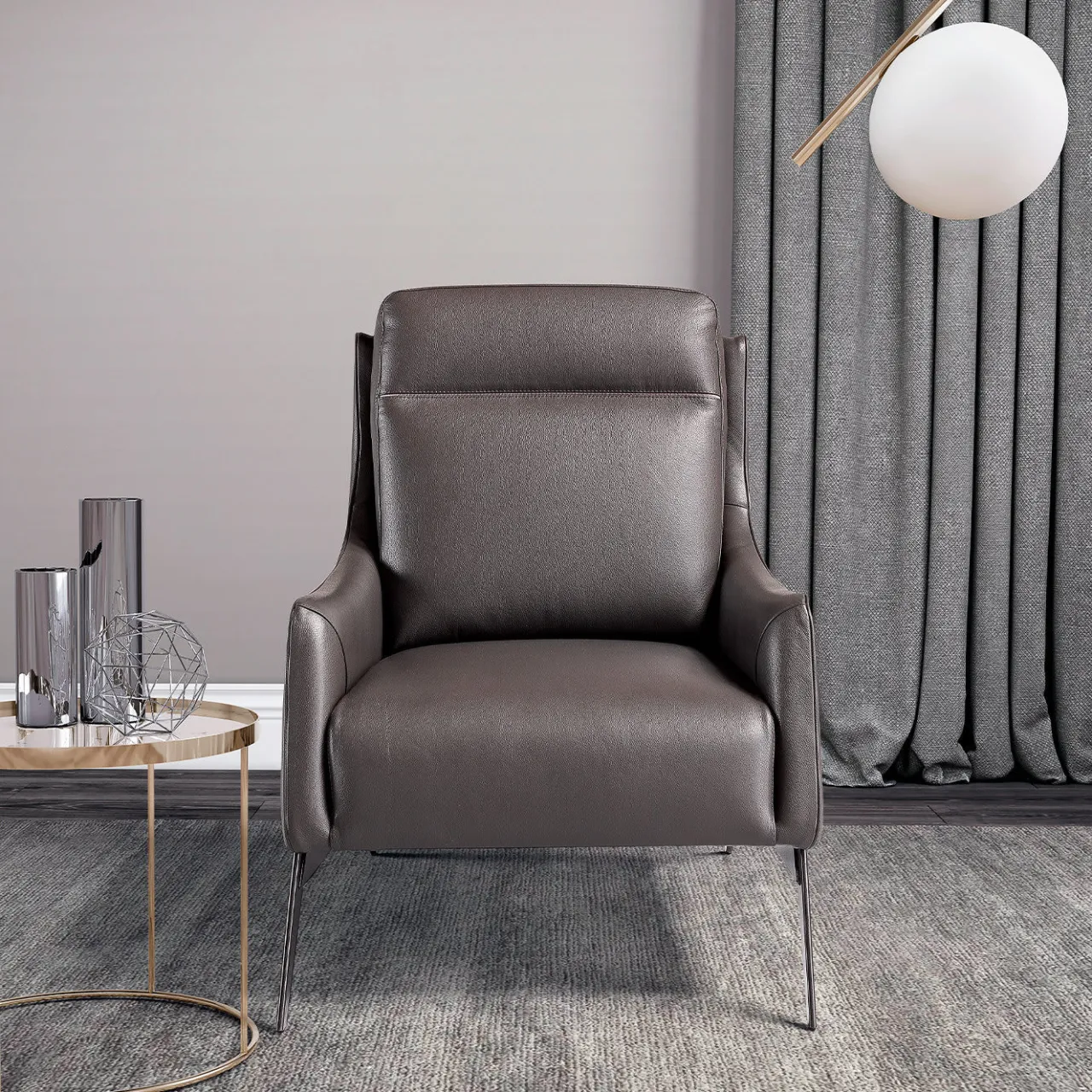 Franco Ferri Armchairs<Alicudi Mocha Leather Armchair