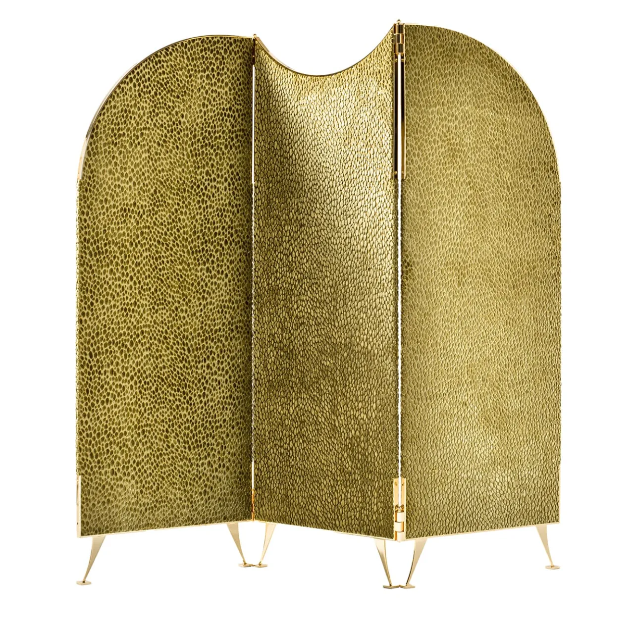 Black Tie Room Dividers<Aliseo 3-Panel Patterned Golden Fabric Room Divider