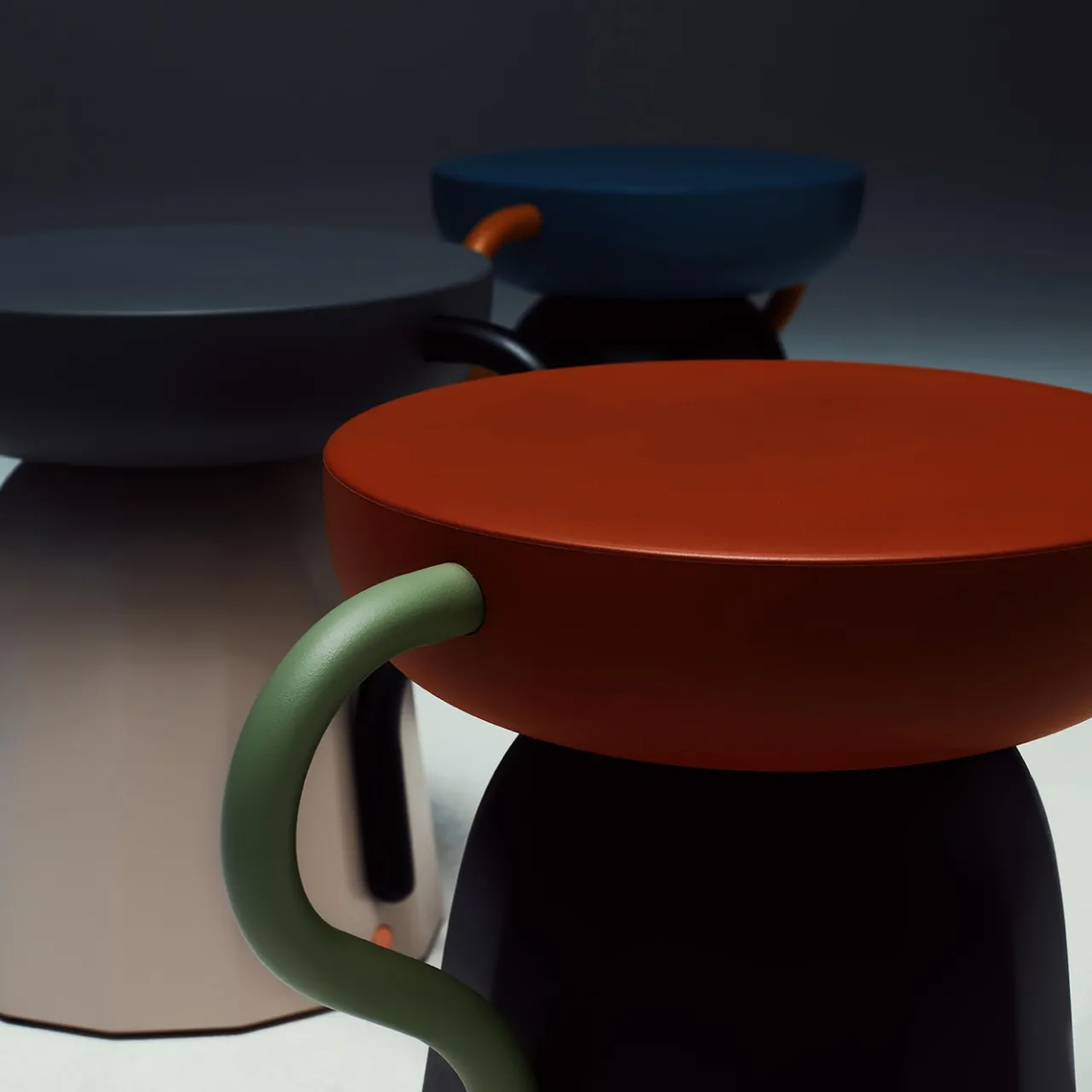 La Manufacture Stools<Allié Red Stool by Luca Nichetto