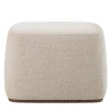 Carpanelli Ottomans & Poufs<Alma Gray Fabric & Walnut Pouf