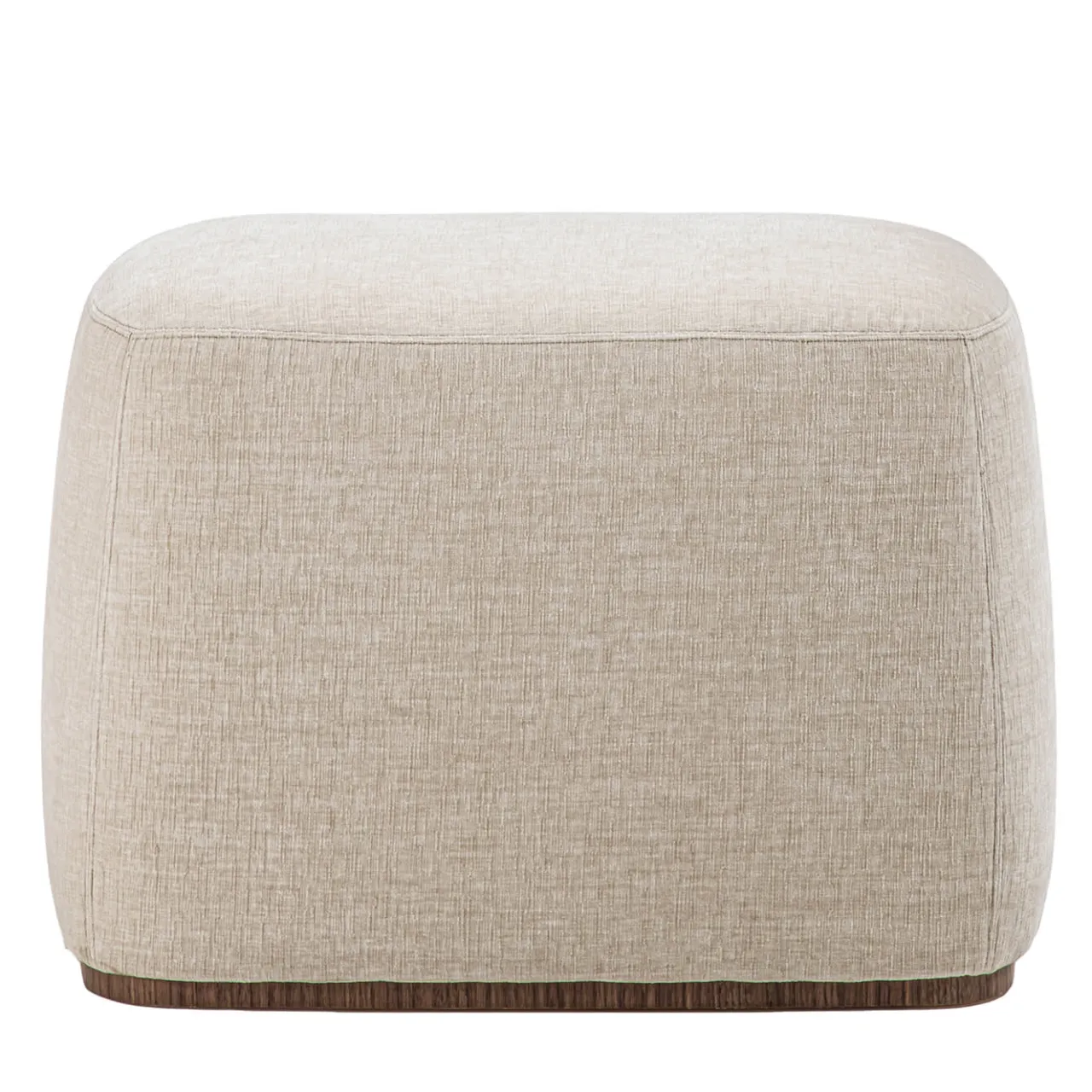 Carpanelli Ottomans & Poufs<Alma Gray Fabric & Walnut Pouf