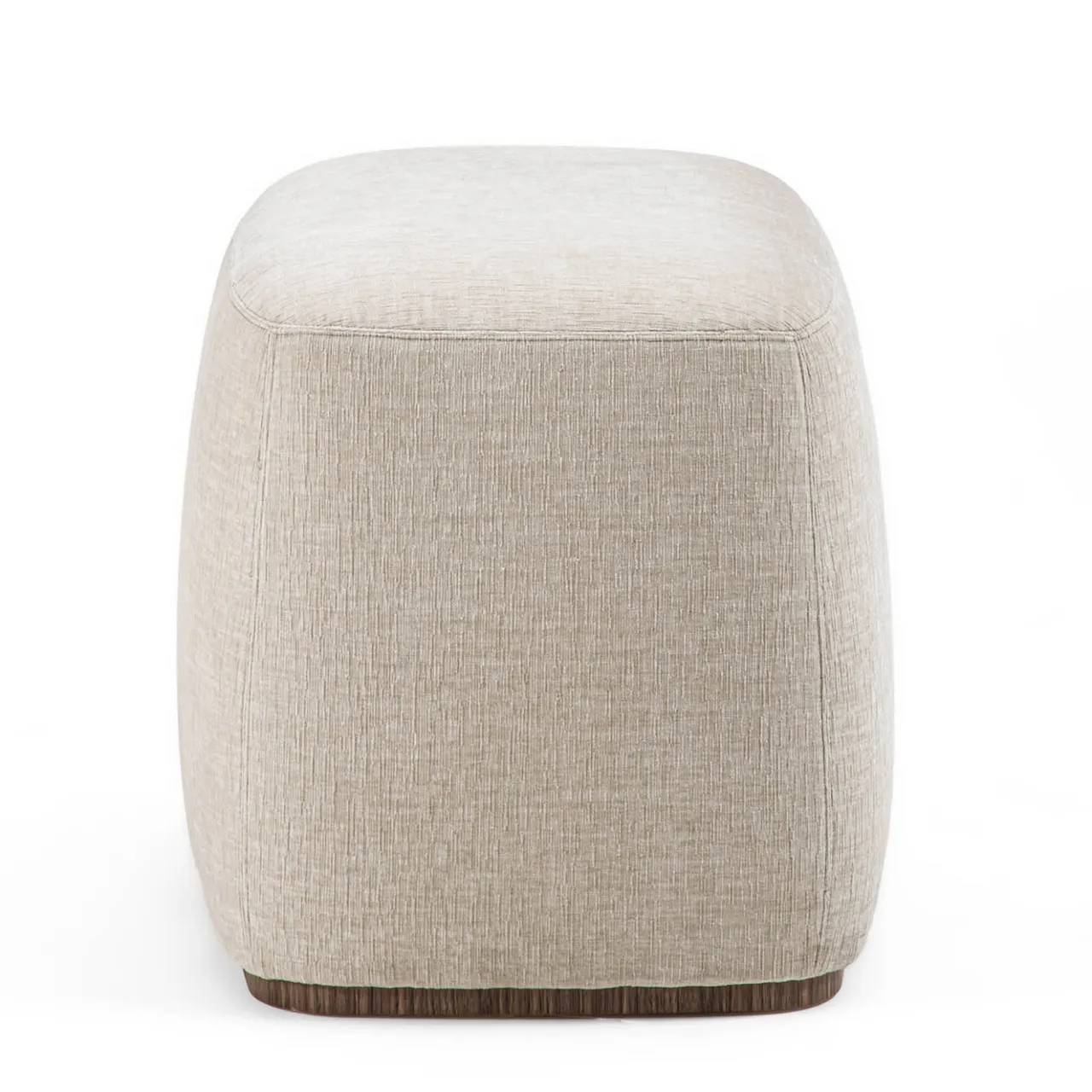 Carpanelli Ottomans & Poufs<Alma Gray Fabric & Walnut Pouf