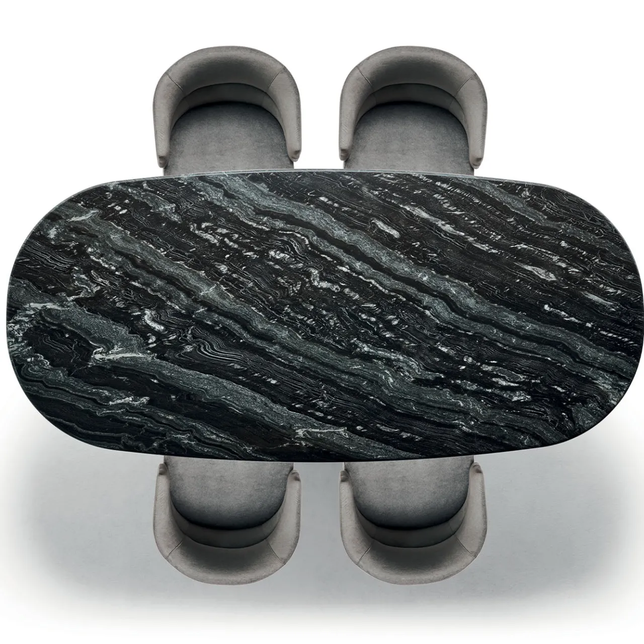 Zanaboni Dining Tables<Alma-Decor ED/50 669 Oval Dining Table with Silver Paradiso Marble top