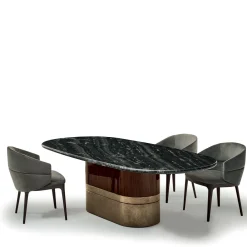 Zanaboni Dining Tables<Alma-Decor ED/50 669 Oval Dining Table with Silver Paradiso Marble top