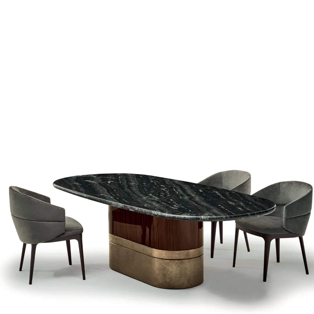Zanaboni Dining Tables<Alma-Decor ED/50 669 Oval Dining Table with Silver Paradiso Marble top