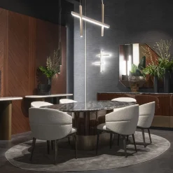 Zanaboni Dining Tables<Alma-Decor ED/50 669 Oval Dining Table with Silver Paradiso Marble top
