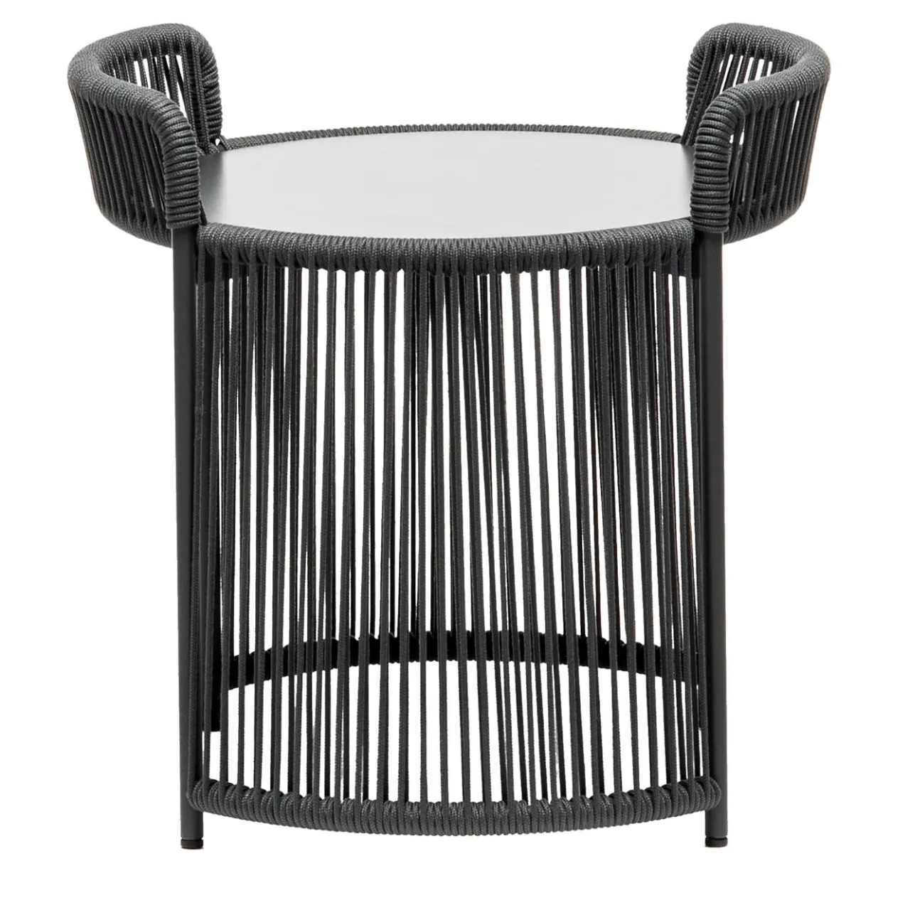 Chairs & More Outdoor Coffee Tables<Altana Small Round Anthracite Coffee Table by Antonio De Marco