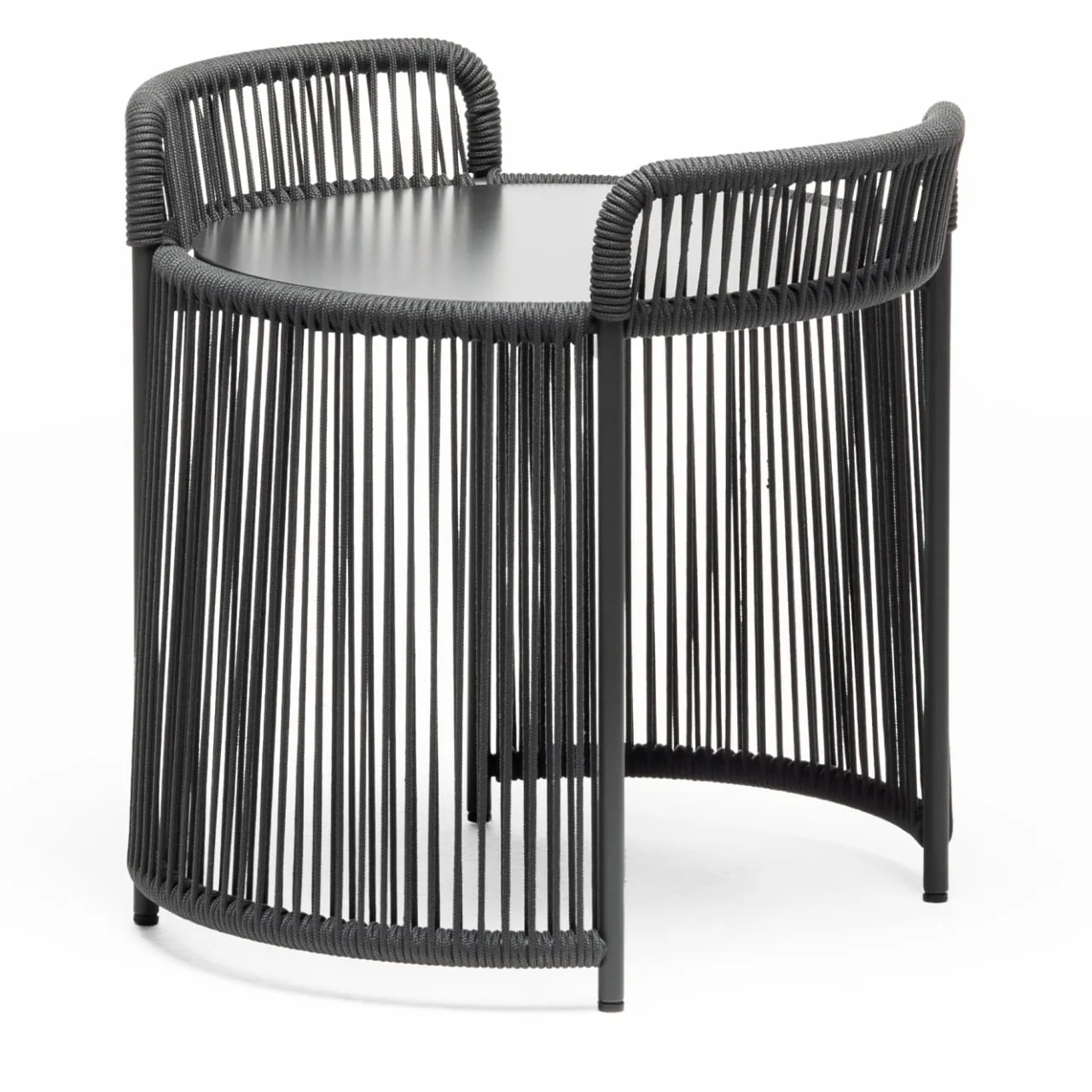 Chairs & More Outdoor Coffee Tables<Altana Small Round Anthracite Coffee Table by Antonio De Marco