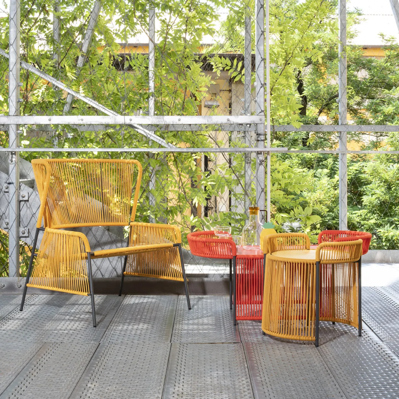 Chairs & More Outdoor Coffee Tables<Altana Small Round Yellow Coffee Table by Antonio De Marco