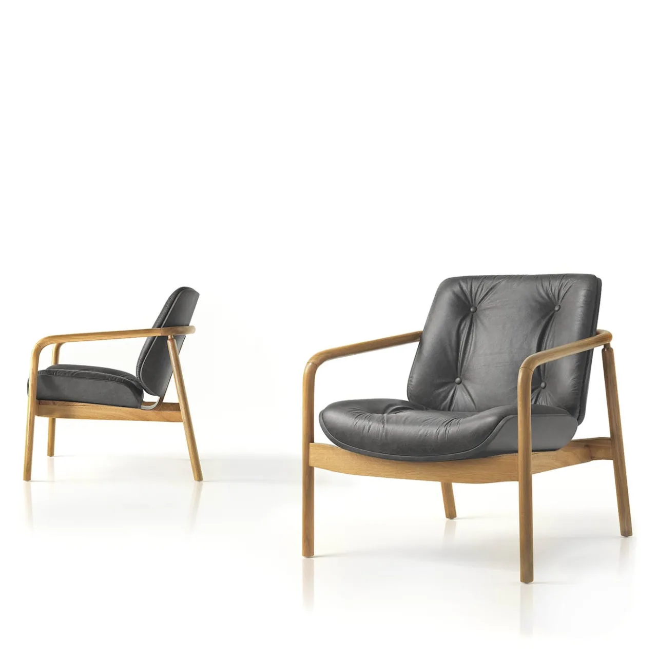 Morello Gianpaolo Armchairs<Amalfi Black-Leather Armchair