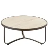 Officina Ciani Outdoor Coffee Tables<Amalfi Gray Round Coffee Table by Studio 63 in Stainless Steel