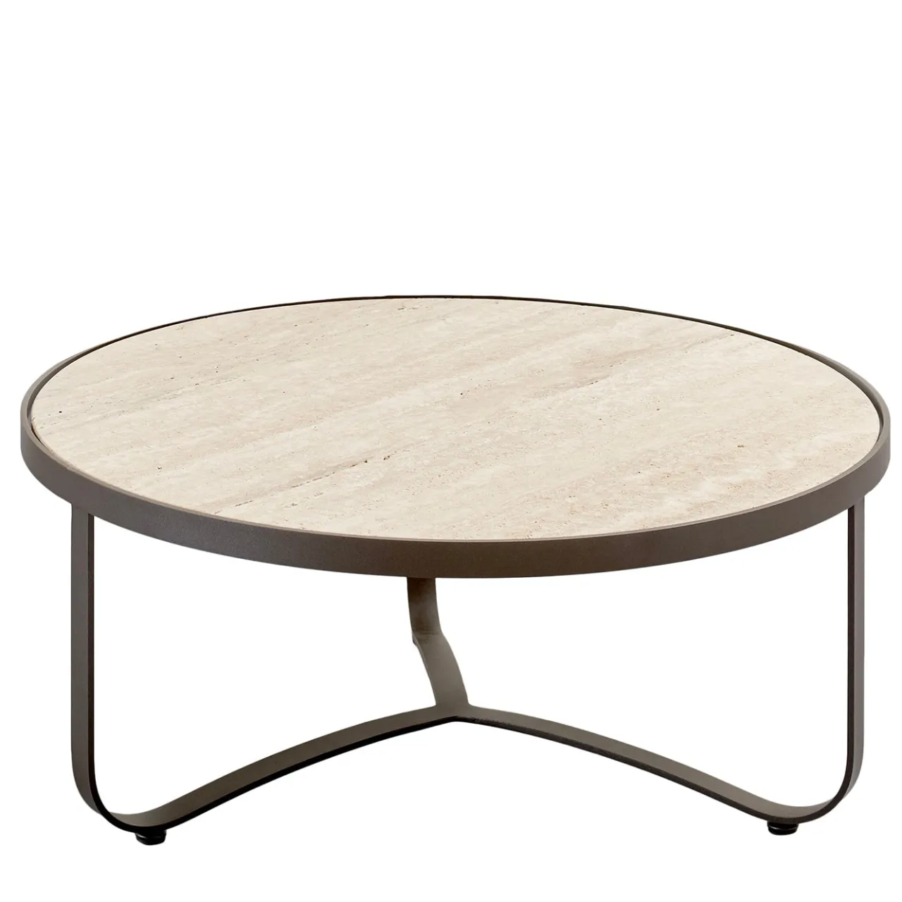 Officina Ciani Outdoor Coffee Tables<Amalfi Gray Round Coffee Table by Studio 63 in Stainless Steel