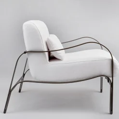 Officina Ciani Outdoor Armchairs<Amalfi White and Gray Armchair by Studio 63 in Stainless Steel