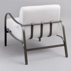 Officina Ciani Outdoor Armchairs<Amalfi White and Gray Armchair by Studio 63 in Stainless Steel