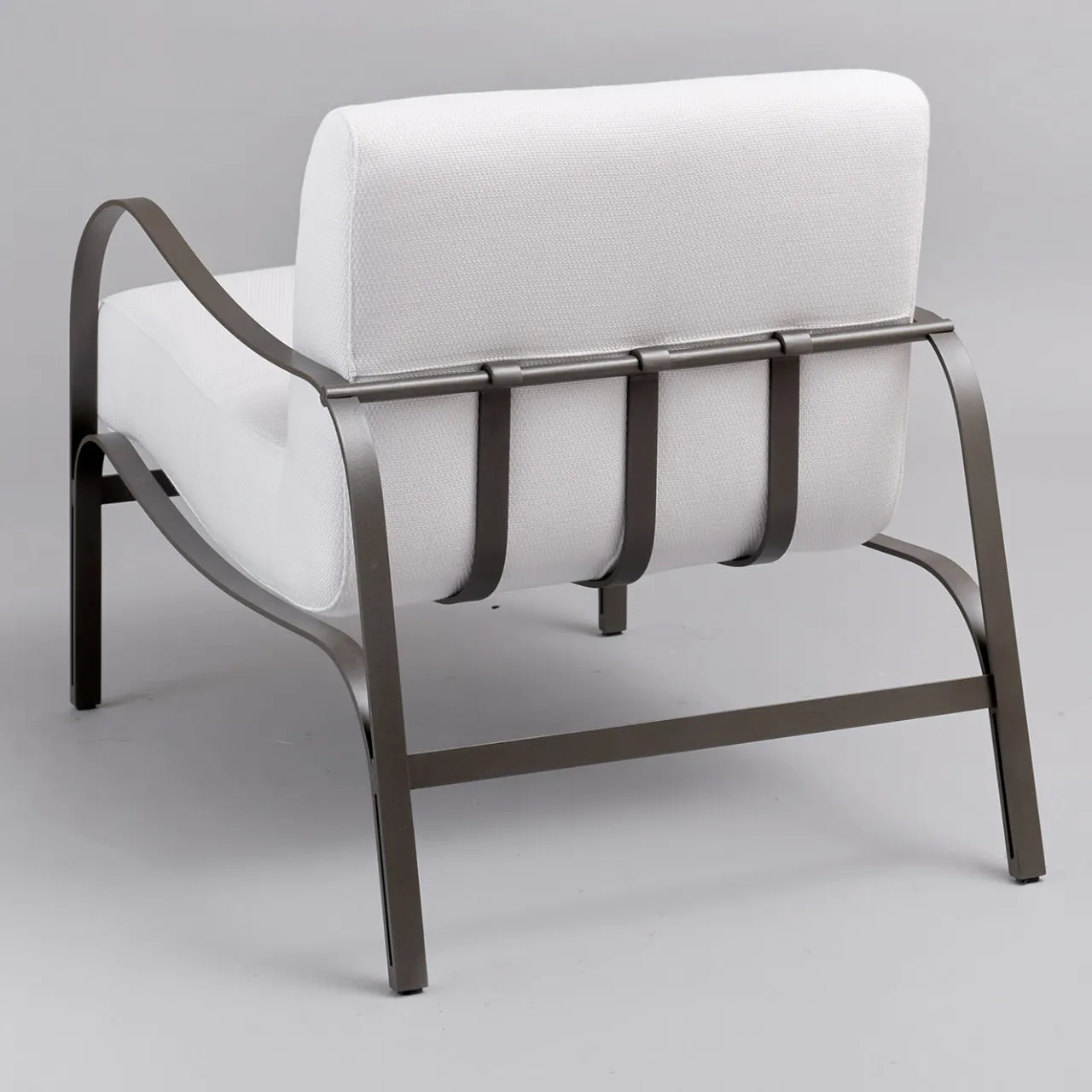 Officina Ciani Outdoor Armchairs<Amalfi White and Gray Armchair by Studio 63 in Stainless Steel