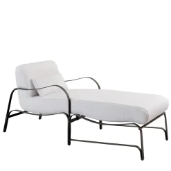 Officina Ciani Outdoor Chaises & Daybeds<Amalfi White and Gray Chaise Longue by Studio 63 in Stainless Steel