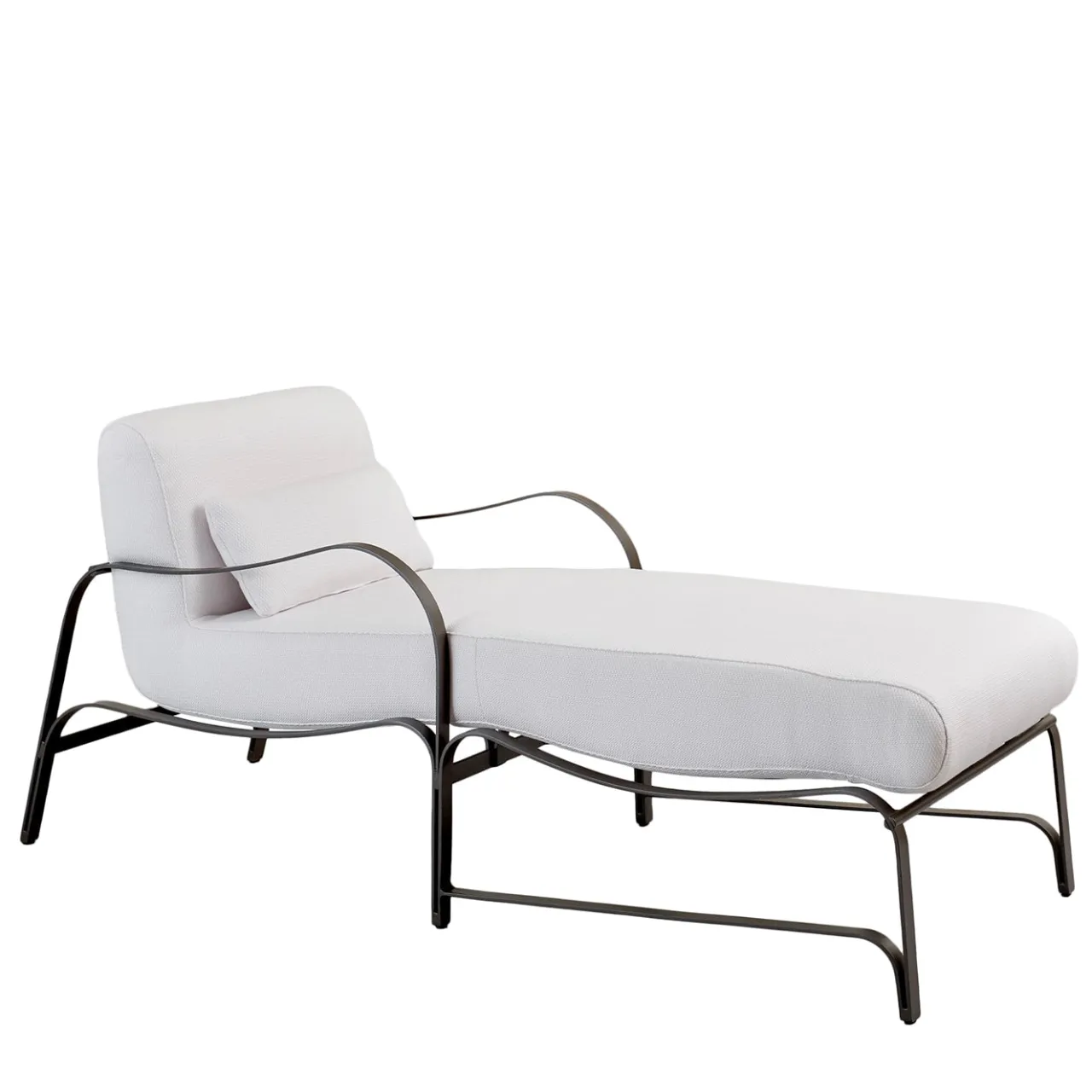 Officina Ciani Outdoor Chaises & Daybeds<Amalfi White and Gray Chaise Longue by Studio 63 in Stainless Steel