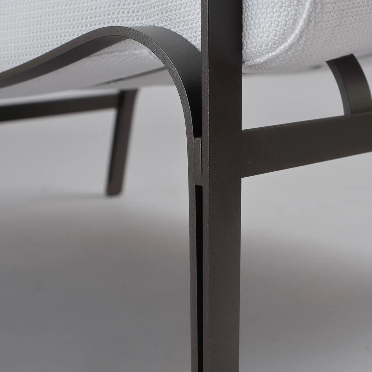 Officina Ciani Outdoor Chaises & Daybeds<Amalfi White and Gray Chaise Longue by Studio 63 in Stainless Steel