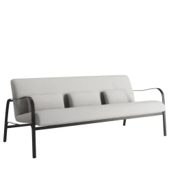 Officina Ciani Outdoor Sofas & Benches<Amalfi White and Gray Sofa by Studio 63 in Stainless Steel