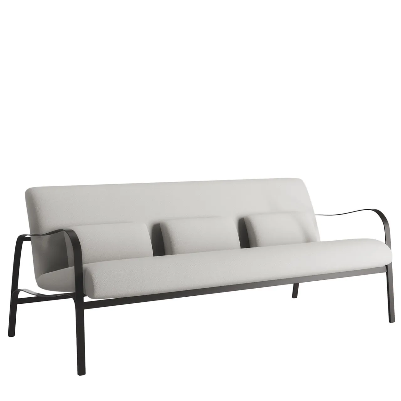 Officina Ciani Outdoor Sofas & Benches<Amalfi White and Gray Sofa by Studio 63 in Stainless Steel