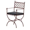 Dante Negro Outdoor Chairs & Stools<Amarcord Wrought Iron Brown Cushioned Chair With Armrests