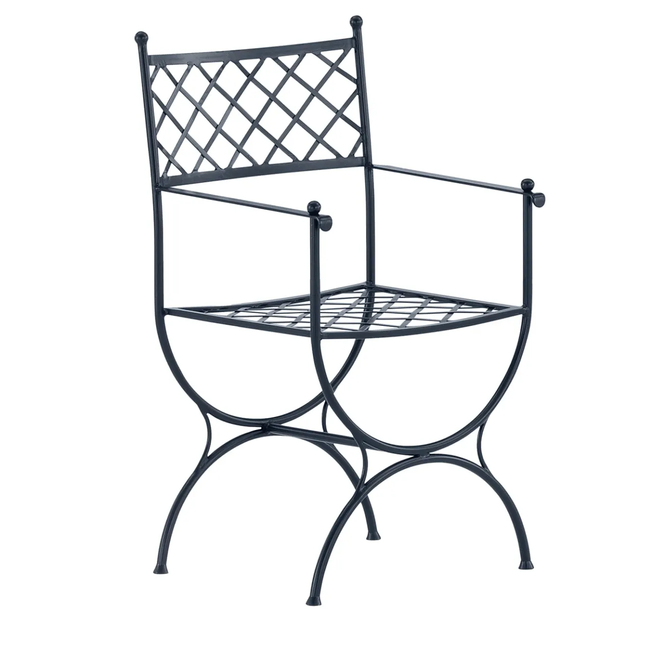 Dante Negro Outdoor Chairs & Stools<Amarcord Wrought Iron Gray Chair With Armrests