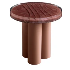 Chiara Provasi Side Tables<Amber Round Antiqued-Pink Metal & Resin Coffee Table