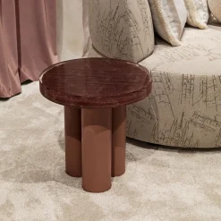 Chiara Provasi Side Tables<Amber Round Antiqued-Pink Metal & Resin Coffee Table