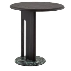 Morica Design Side Tables<Ambrogio Alto Lagoon Oak Side Table with Alps Green Marble Base