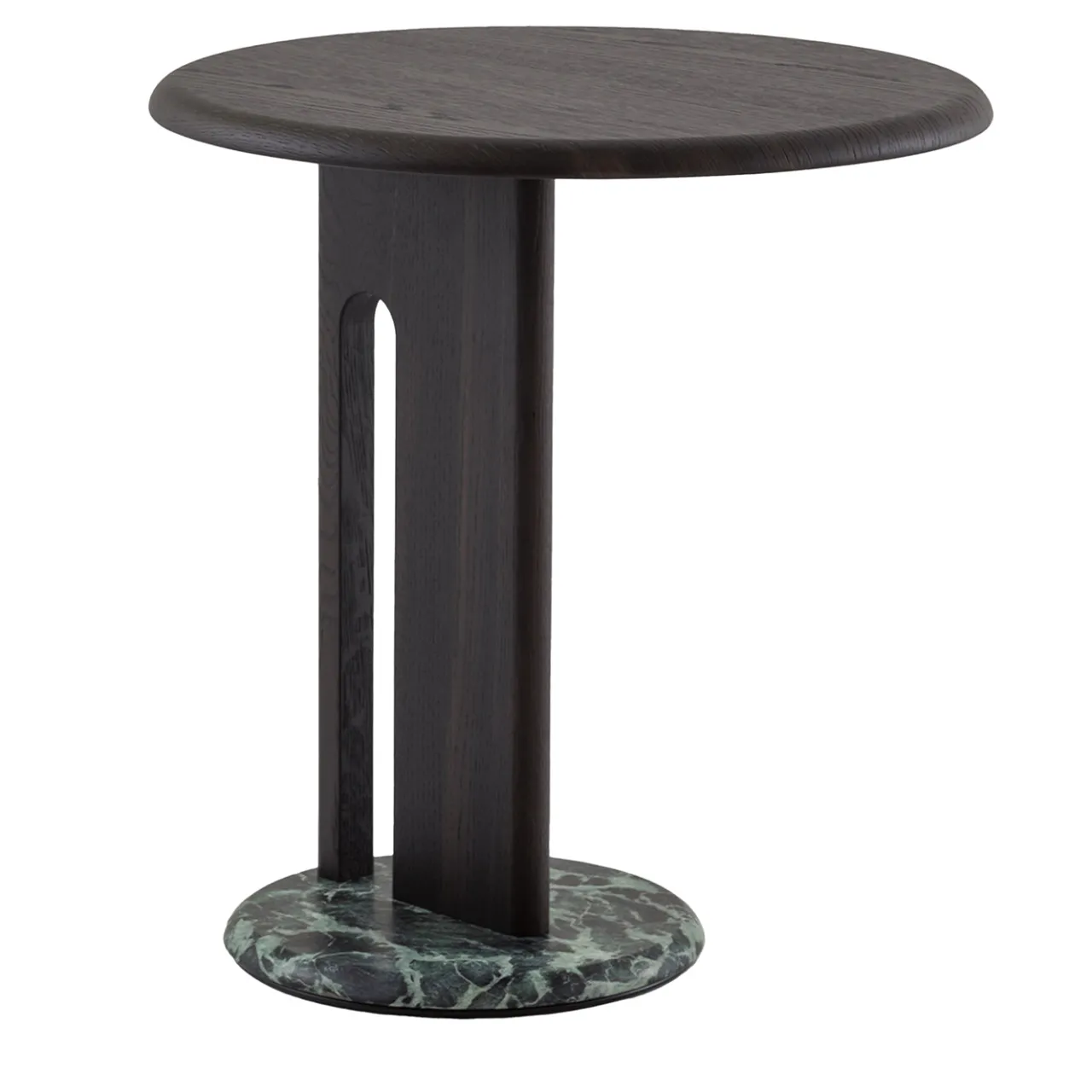 Morica Design Side Tables<Ambrogio Alto Lagoon Oak Side Table with Alps Green Marble Base